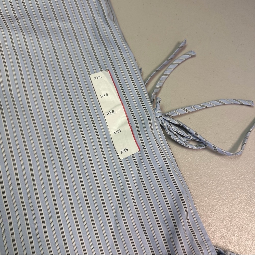 Wild Fable Women's Blue Striped Wide-Leg Cotton Tie Pants XXS - Picture 7 of 7